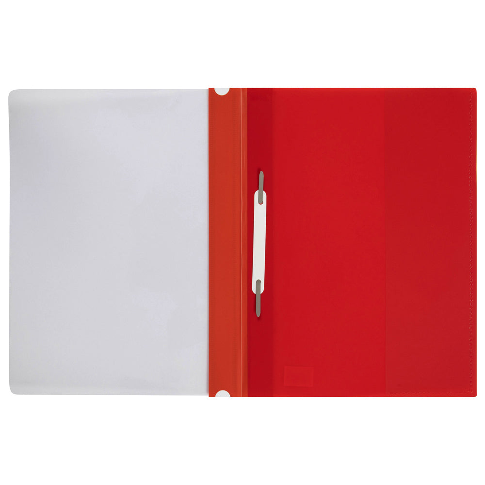 6PK Marbig Deluxe A4 Flat File Document Folder w/ Fastener - Red