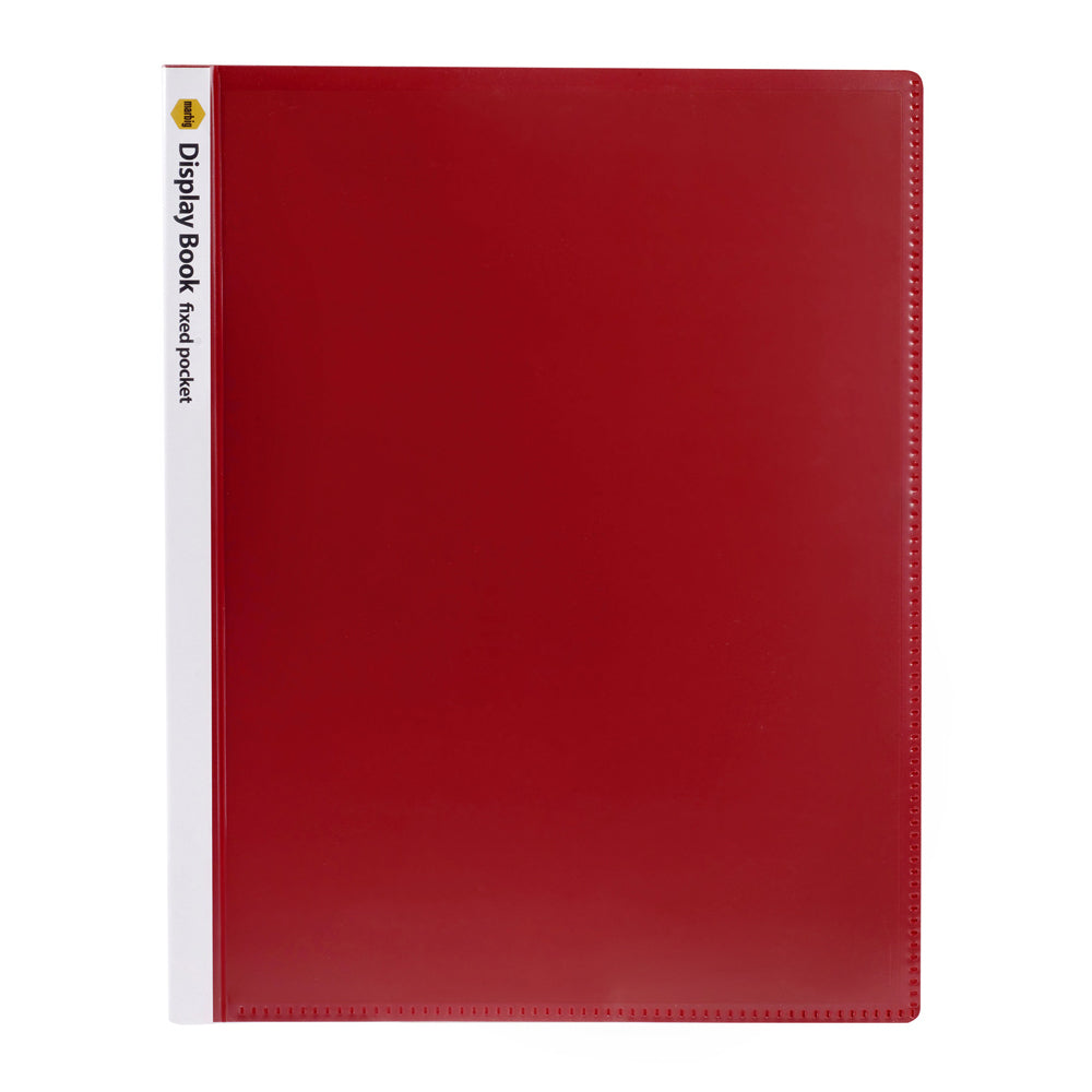 4PK Marbig 40-Page A4 Non-Refillable Display Book w/ Cover - Red