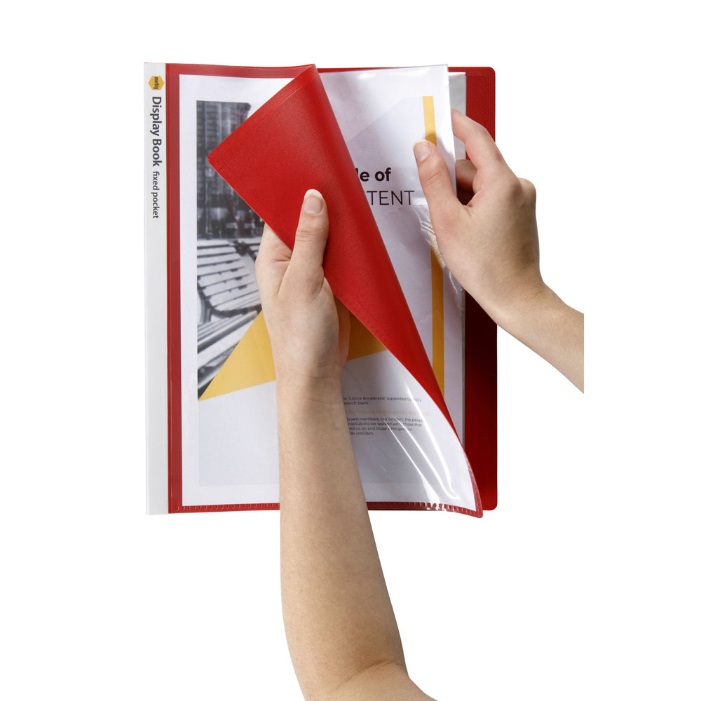 4PK Marbig 20-Page A4 Non-Refillable Display Book w/ Cover - Red