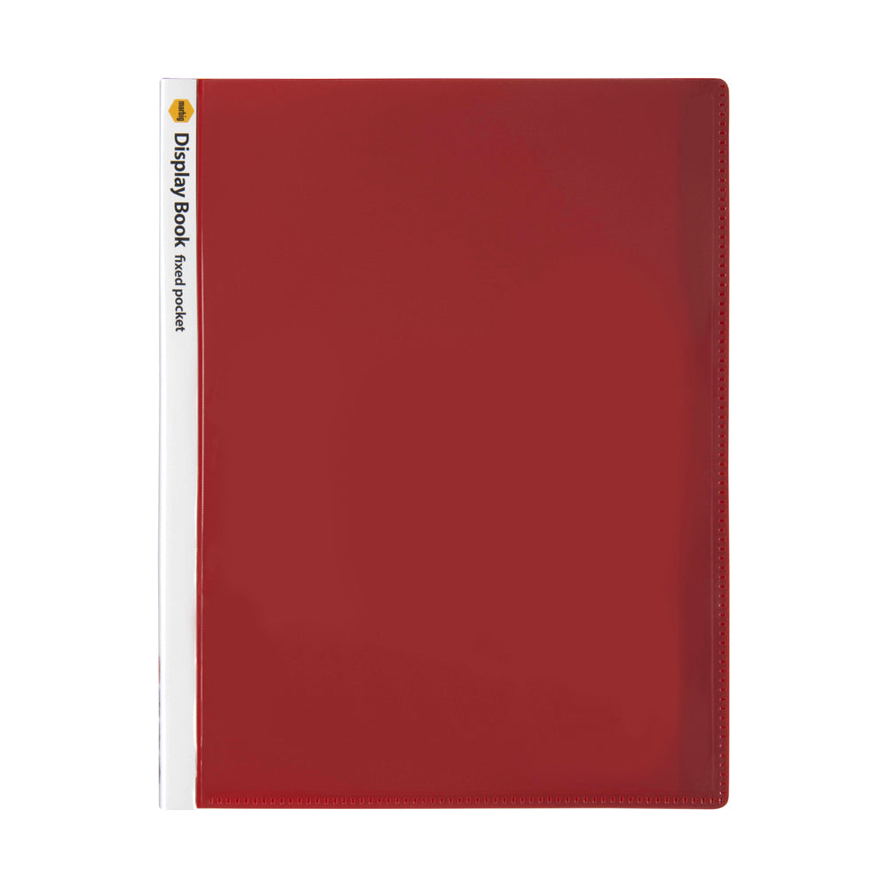 4PK Marbig 20-Page A4 Non-Refillable Display Book w/ Cover - Red