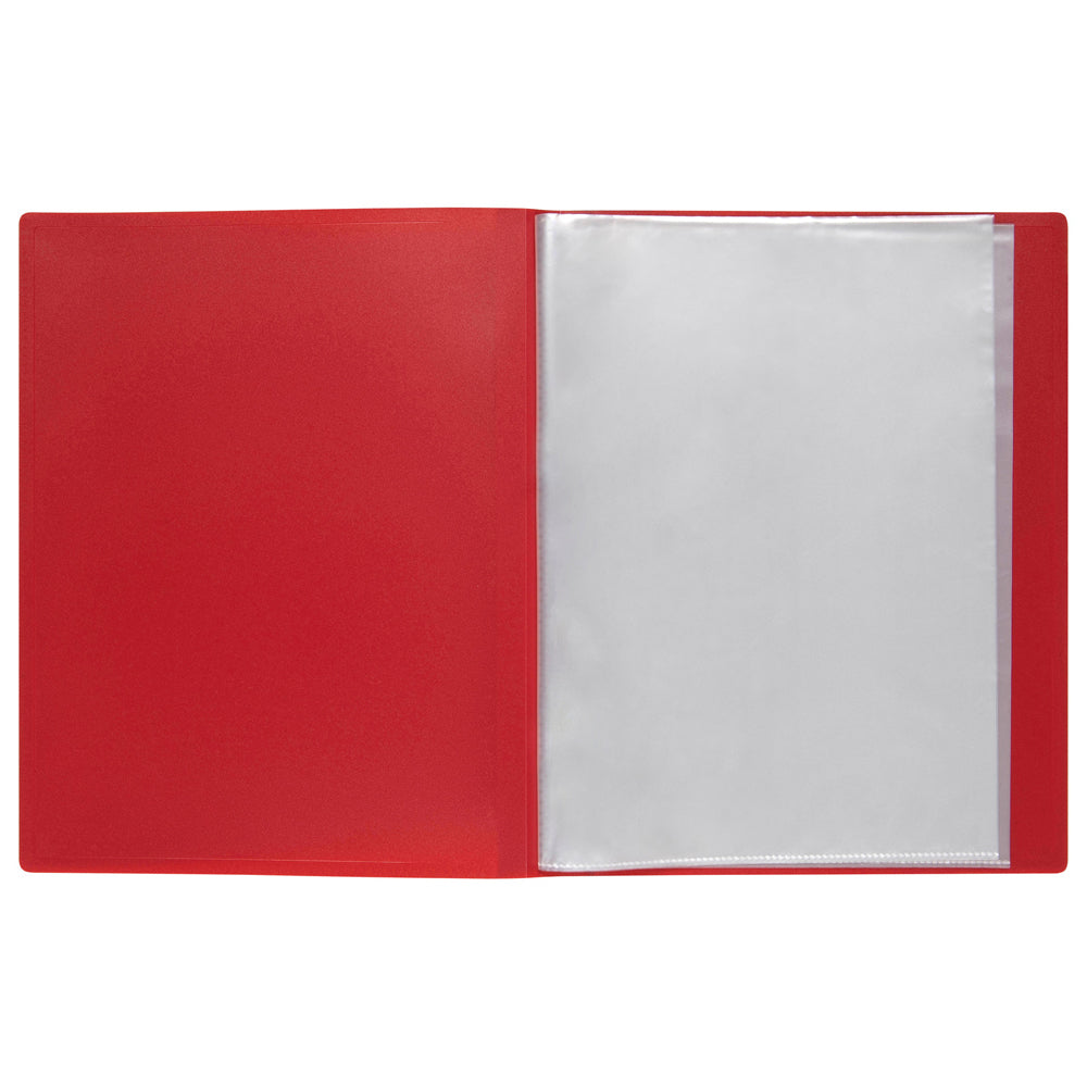 4PK Marbig 20-Page A4 Non-Refillable Display Book w/ Cover - Red