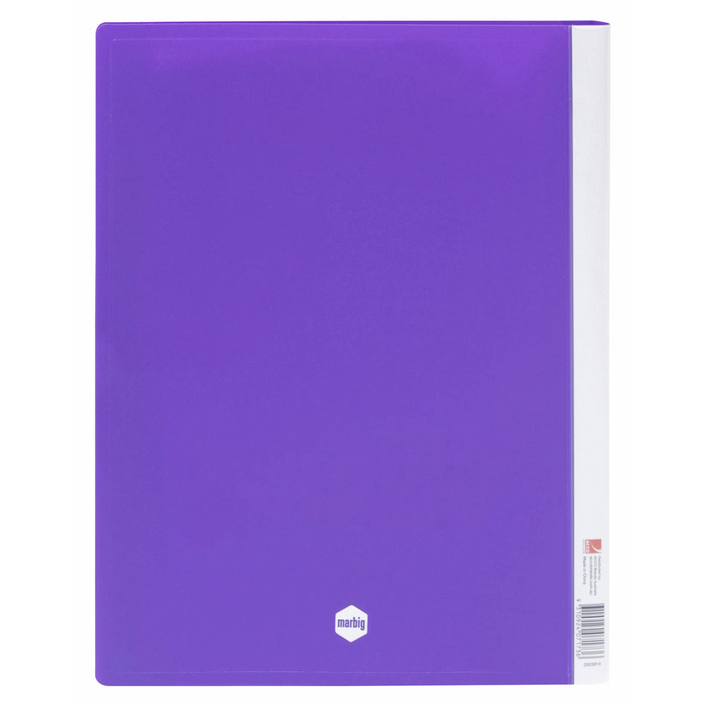 4PK Marbig 40-Pocket Non-Refillable Document Display Book - Purple