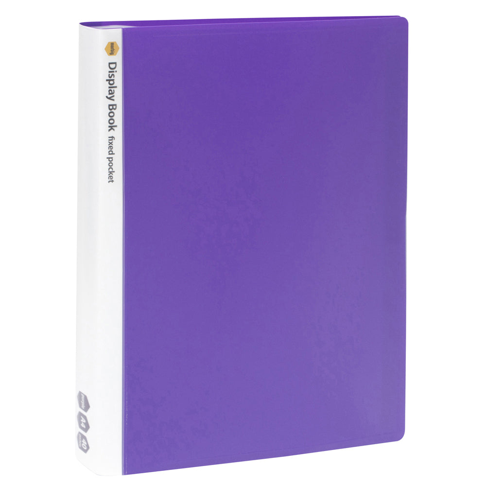 4PK Marbig 40-Pocket Non-Refillable Document Display Book - Purple
