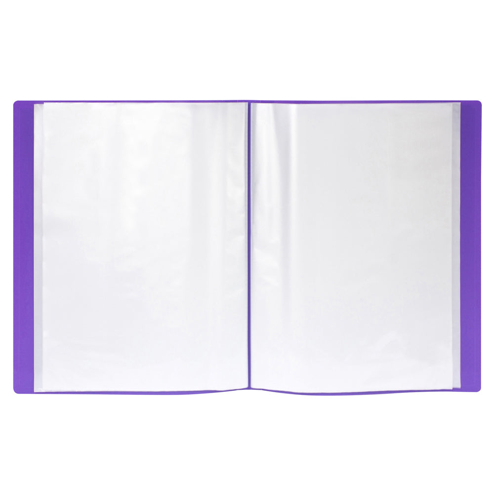 4PK Marbig 40-Pocket Non-Refillable Document Display Book - Purple