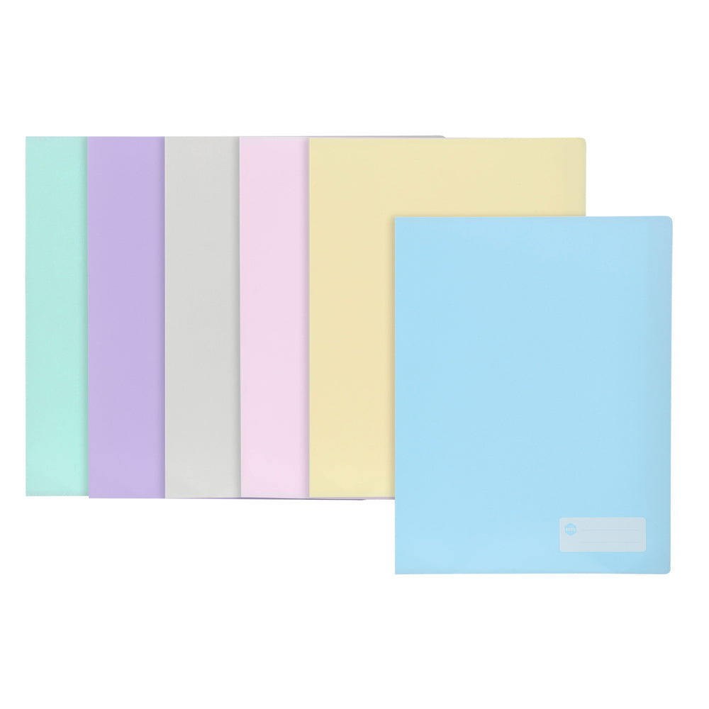 6PK Marbig 20-Pocket A4 Non-Refillable Display Book - Pastel Assorted