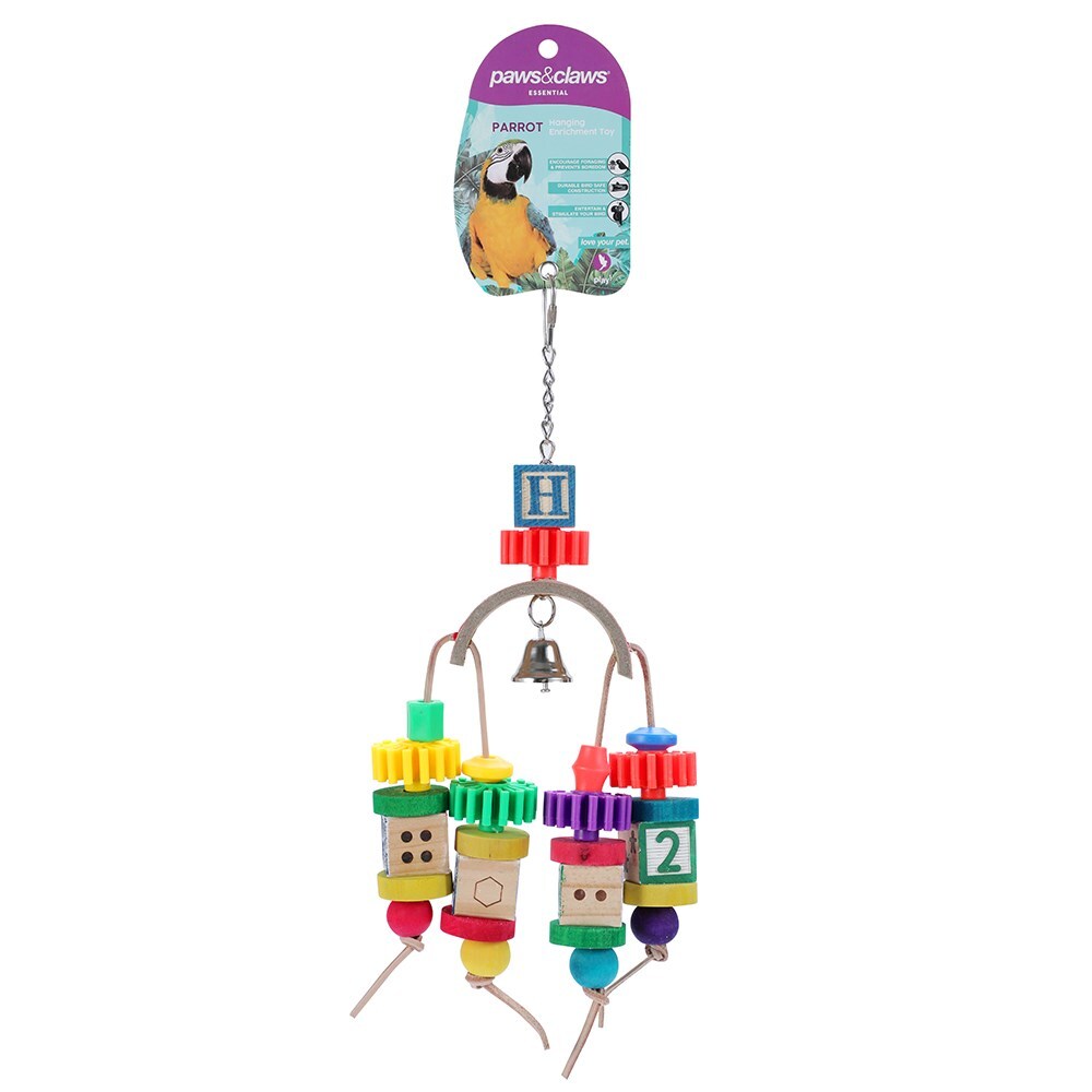 2x Paws & Claws 36x16cm Block Parrot Pet/Bird Hanging Toy