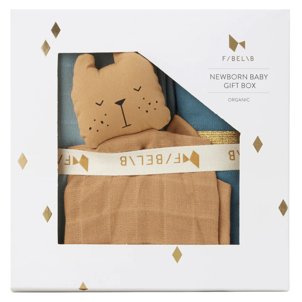 Fabelab 100% Cotton Newborn Baby Swaddle Muslin Gift Box Cottage Blue Mix