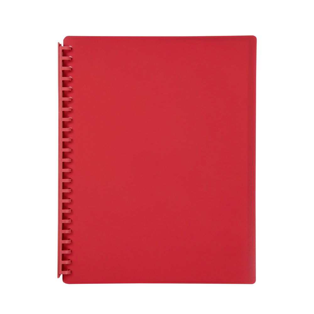 6PK Marbig 20-Pocket A4 Refillable Document Display Book - Red