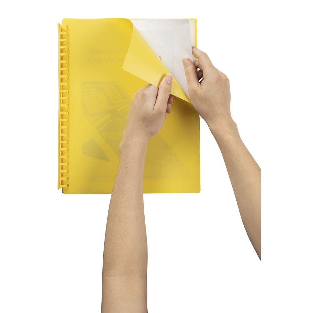 6PK Marbig 20-Pocket A4 Refillable Document Display Book - Yellow