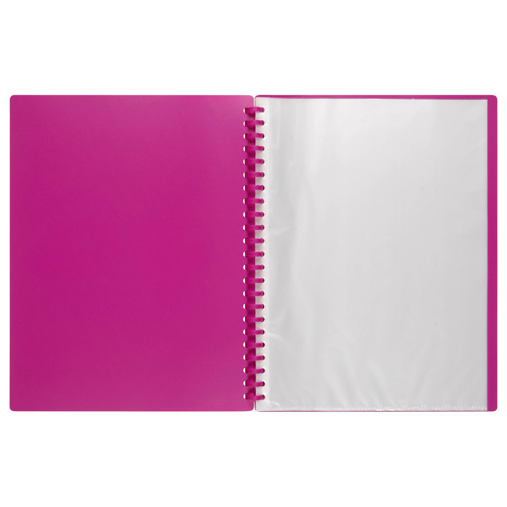 6PK Marbig 20-Pocket A4 Refillable Document Display Book - Pink