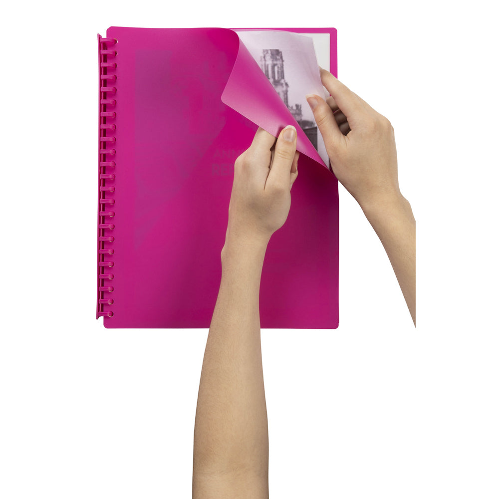 6PK Marbig 20-Pocket A4 Refillable Document Display Book - Pink