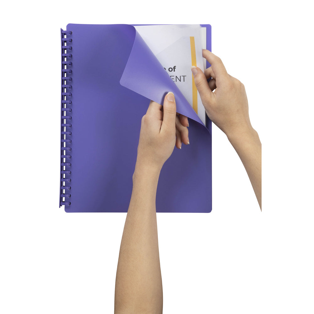 6PK Marbig 20-Pocket A4 Refillable Document Display Book - Purple