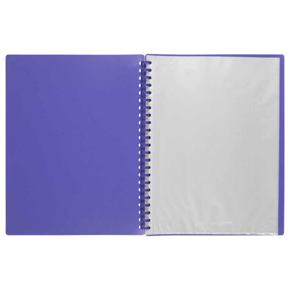 6PK Marbig 20-Pocket A4 Refillable Document Display Book - Purple