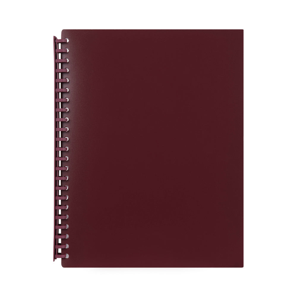 6PK Marbig 20-Pocket A4 Refillable Document Display Book - Maroon