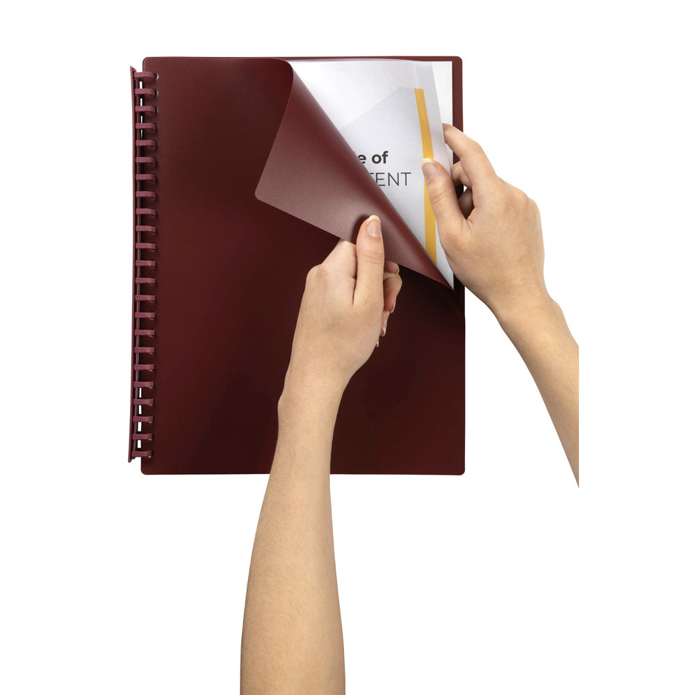 6PK Marbig 20-Pocket A4 Refillable Document Display Book - Maroon