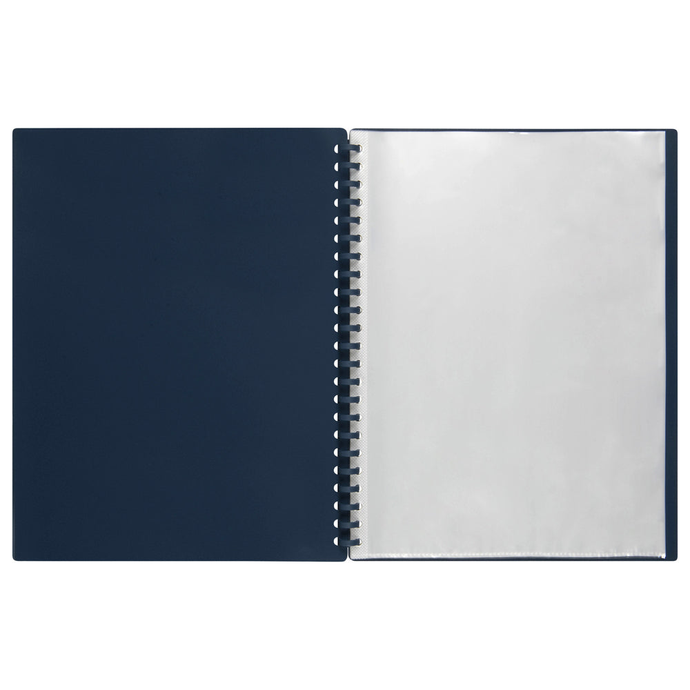 6PK Marbig 20-Pocket A4 Refillable Document Display Book - Dark Blue