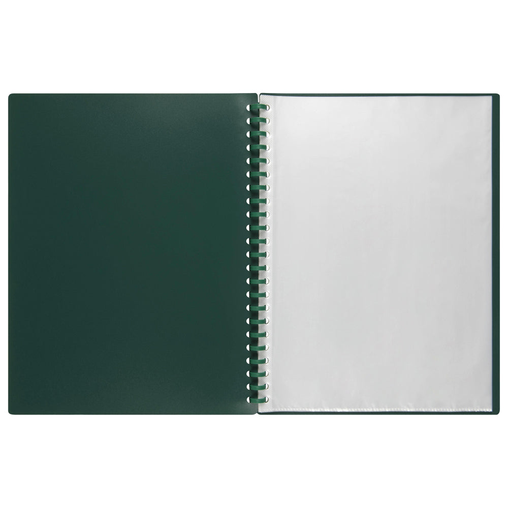 6PK Marbig 20-Pocket A4 Refillable Document Display Book - Dark Green