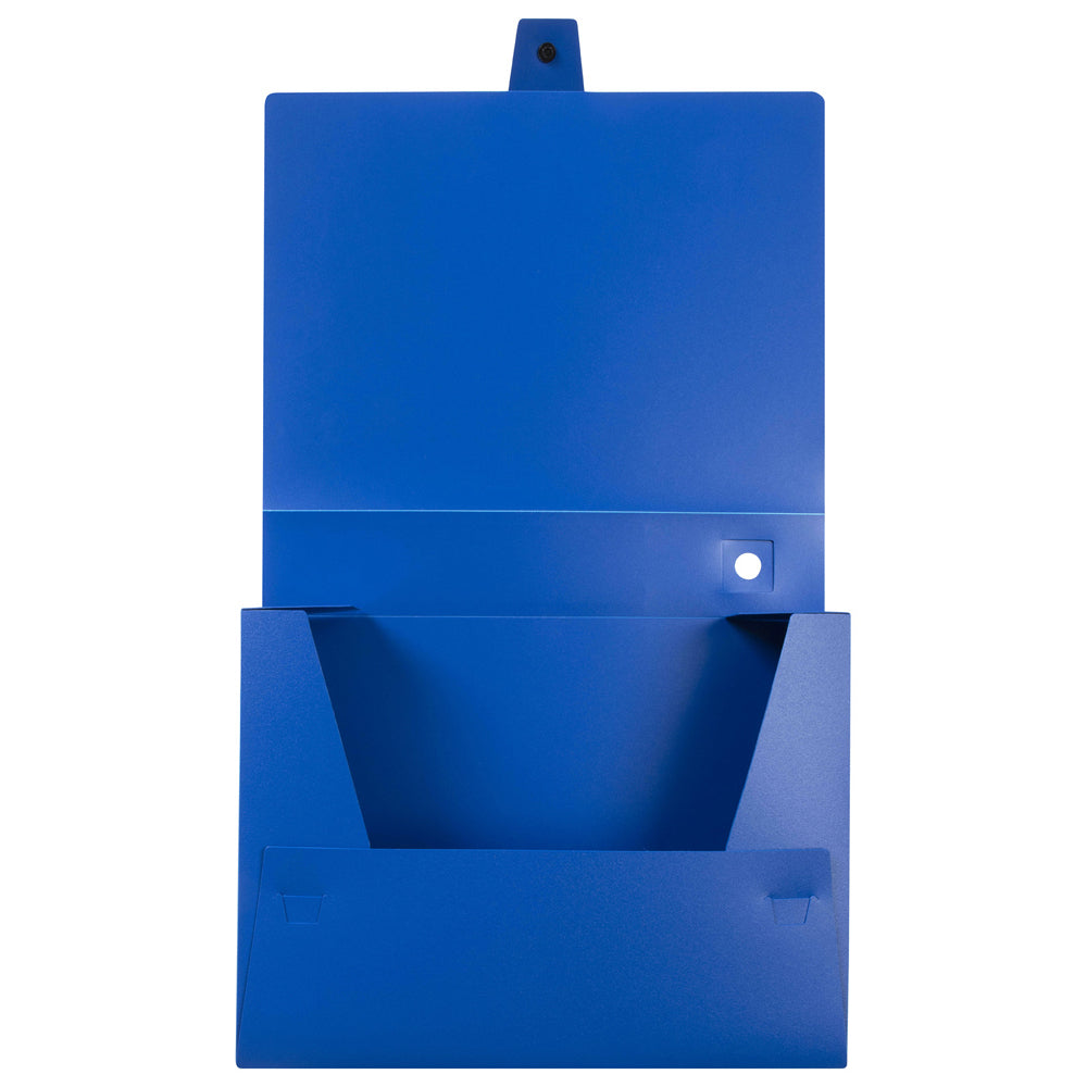 2PK Marbig PP A4 60mm Box File w/ Button Organiser Blue