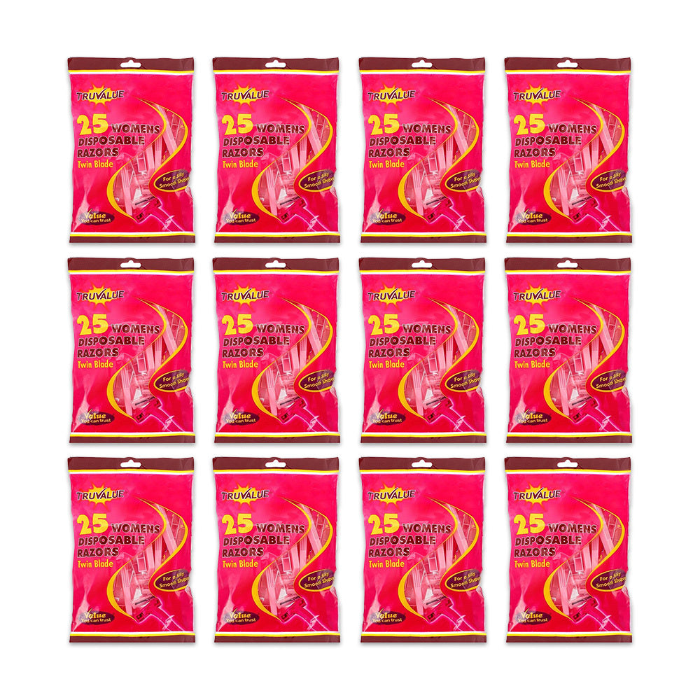 300pc Truvalue Disposable Razors Twin Blade Shaving For Women