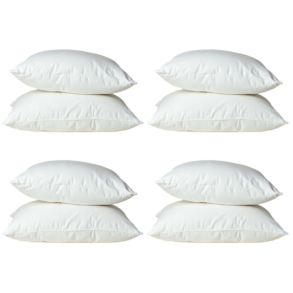 4x 2pc Royal Comfort Goose Cotton Bedding Pillow 1000GSM 50x75cm - White