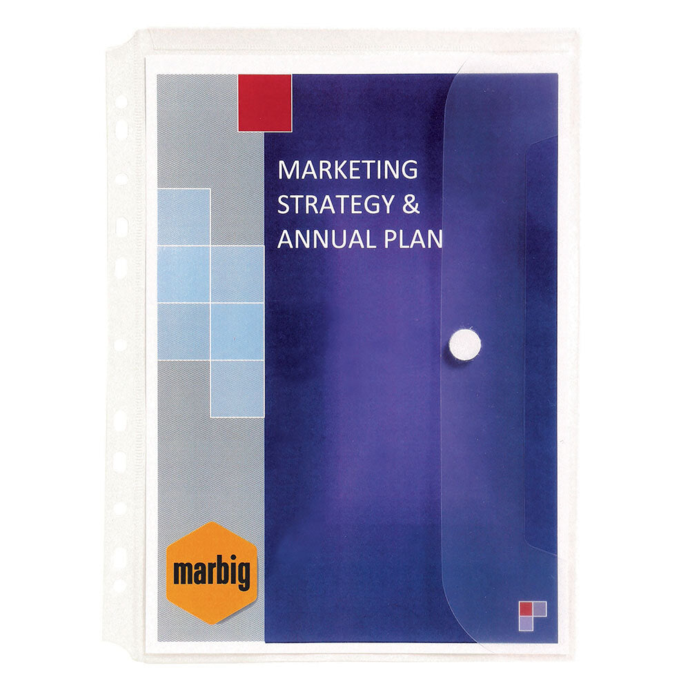 8PK Marbig A4 Pocket Binder Wallet Sleeve Protector - Clear