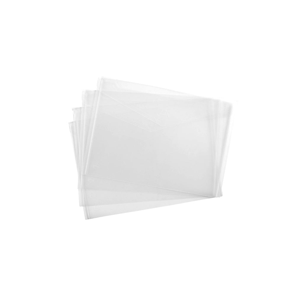 12pc Marbig Compact A4 Document Wallet Envelope - Clear