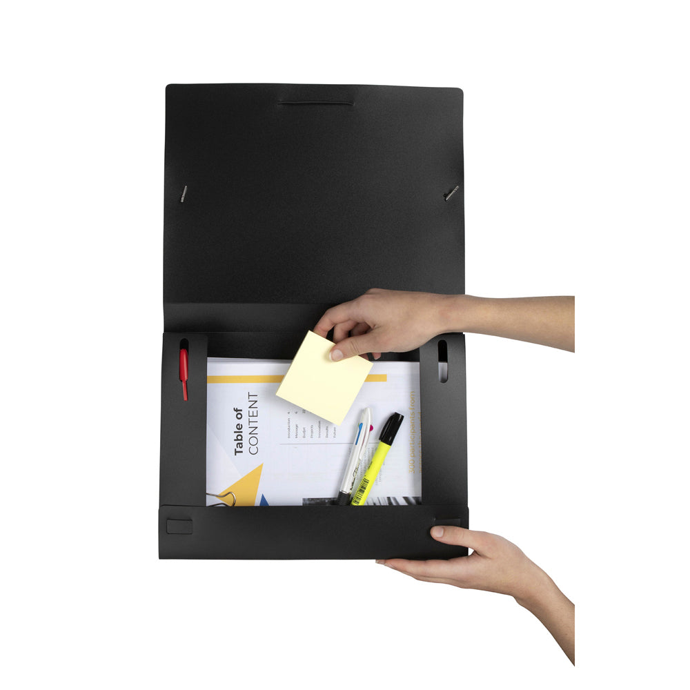 4PK Marbig A4 Sheet Document Box Storage Holder - Black