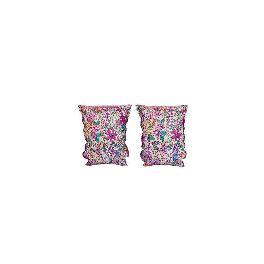 4pc Swim Essentials Kids Inflatable Armbands Floater Set Pink Blossom 2-6y
