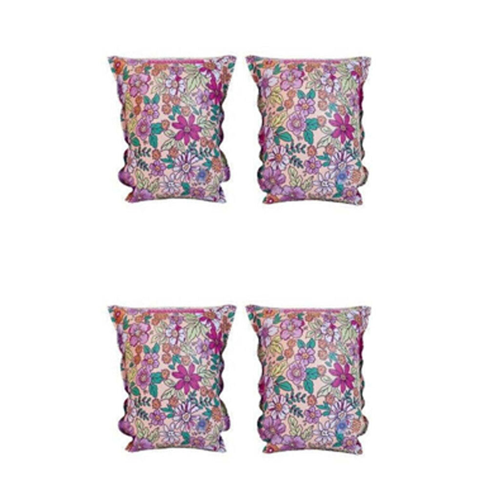 4pc Swim Essentials Kids Inflatable Armbands Floater Set Pink Blossom 2-6y