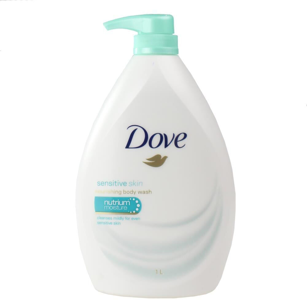 6PK Dove 1L Nourishing Body Wash For Sensitive Skin Pump Bottle Hydrating Care