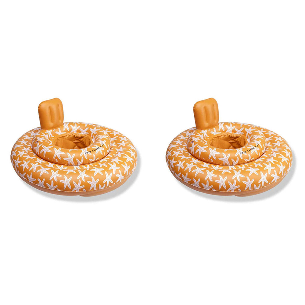 2PK Swim Essentials Baby Inflatable Ride On Pool Swimseat Sea Star Orange 0-1y