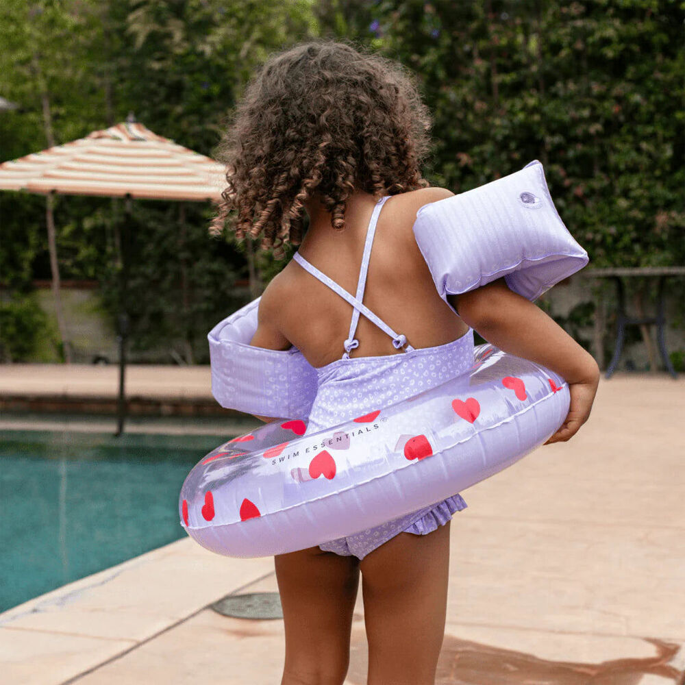 4PK Swim Essentials Kids Inflatable Swimming Ring Pool Floater 55cm Sweet Hearts