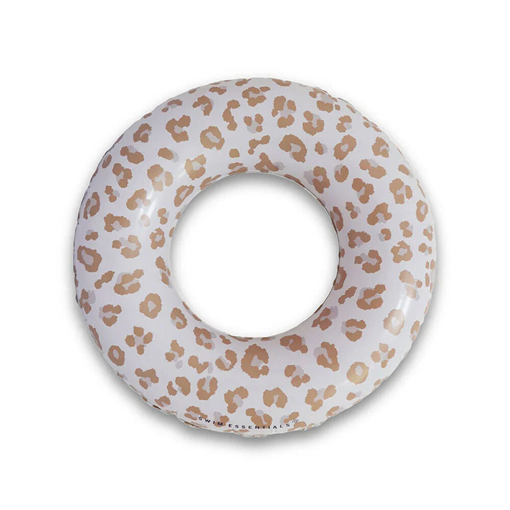 2PK Swim Essentials Kids Inflatable Swimming Ring Floater Beige Leopard 90cm 6y+