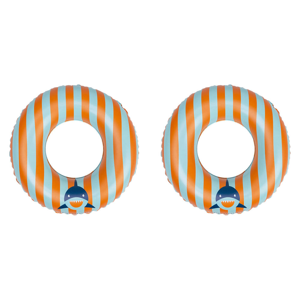 2PK Swim Essentials Kids Inflatable Swimming Ring Pool Floater 55cm Tropic Shark
