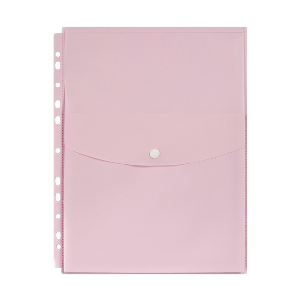 6PK Marbig Pastel Top Open A4 Ring Binder Wallet Pocket Sleeve - Pink