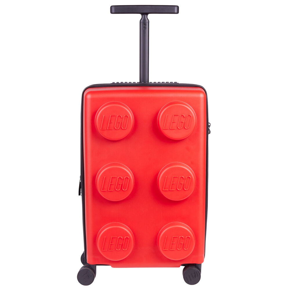 Lego Brick 2x3 Trolley Luggage Suitcase Bag Expandable 35.5x56cm - Bright Red