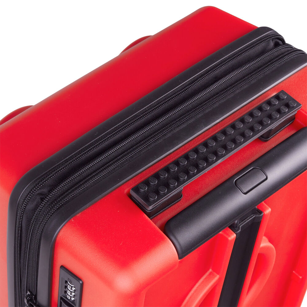 Lego Brick 2x3 Trolley Luggage Suitcase Bag Expandable 35.5x56cm - Bright Red