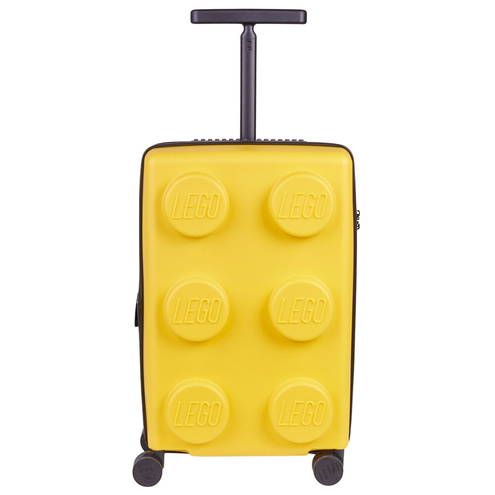 Lego Brick 2x3 Trolley Luggage Suitcase Bag Expandable 35.5x56cm - Bright Yellow