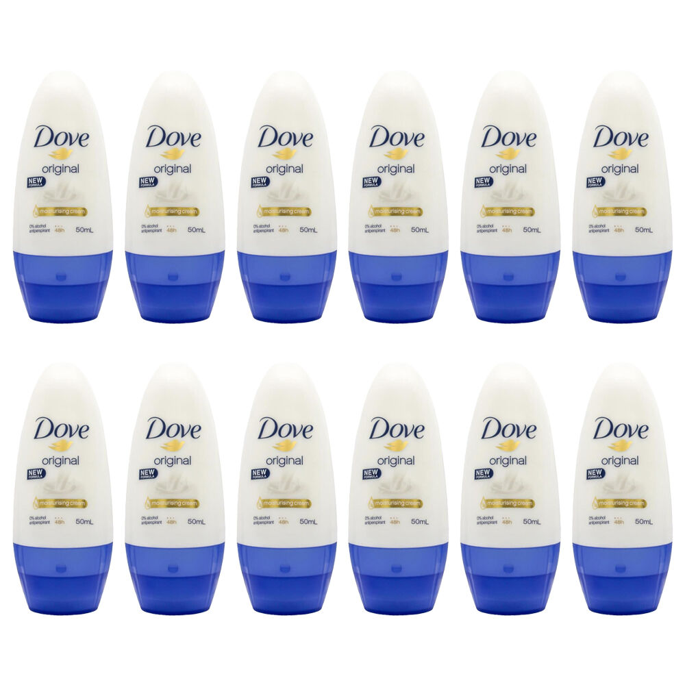12PK Dove 50ml Deodorant Roll On Moisturizing Cream Original