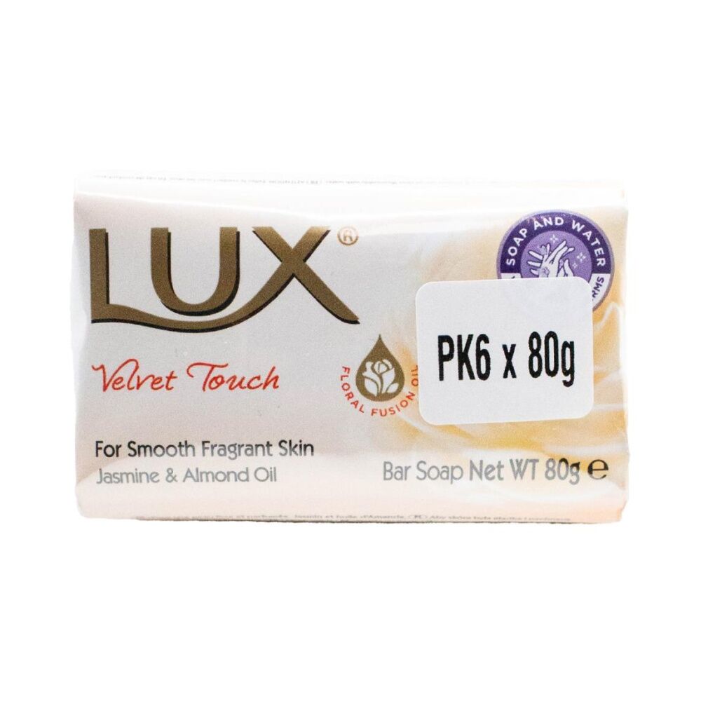8x 6PK Lux Velvet Touch Soap Bar Creamy Scent w/Jasmin & Almond Oil 80g