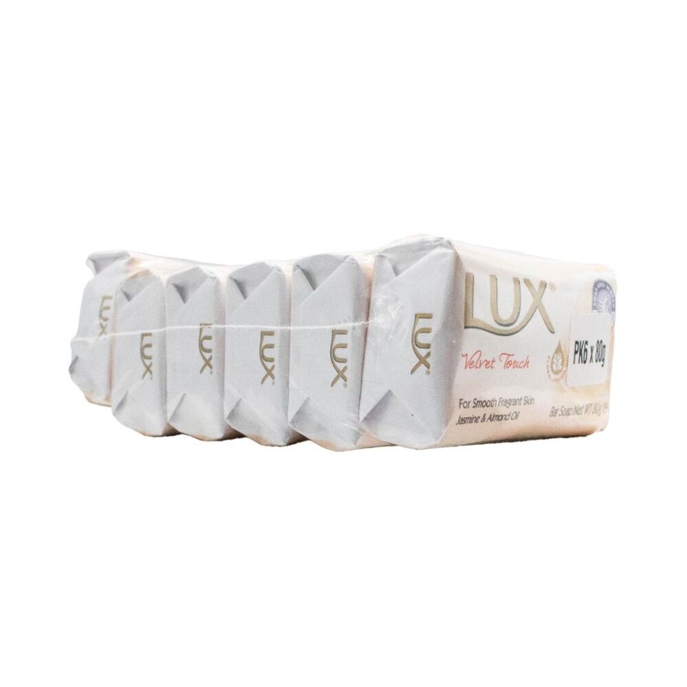 8x 6PK Lux Velvet Touch Soap Bar Creamy Scent w/Jasmin & Almond Oil 80g