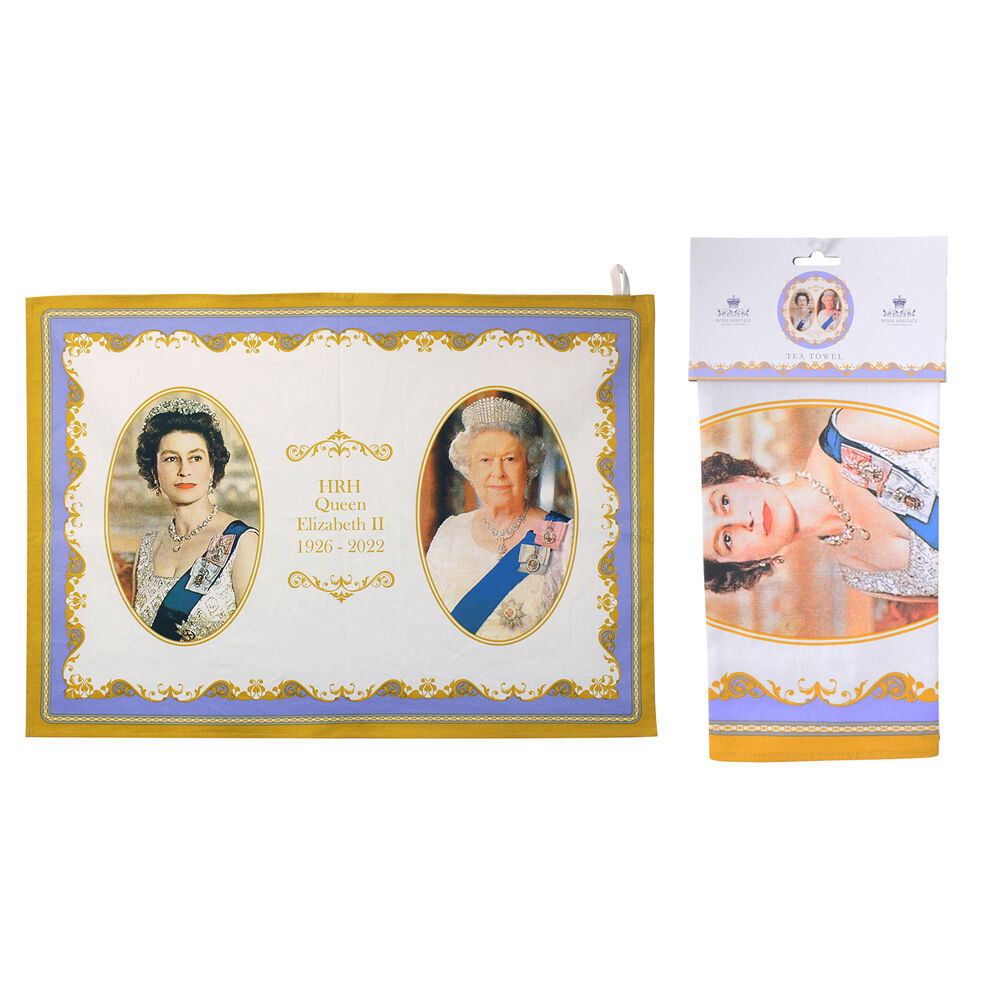 3PK Gibson Gifts Her Majesty Queen Elizabeth Tea Towel R