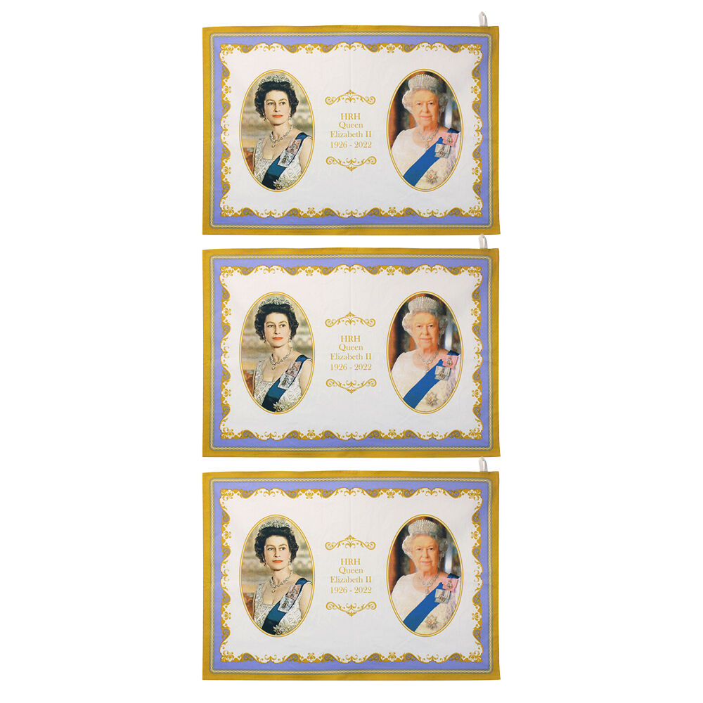 3PK Gibson Gifts Her Majesty Queen Elizabeth Tea Towel R