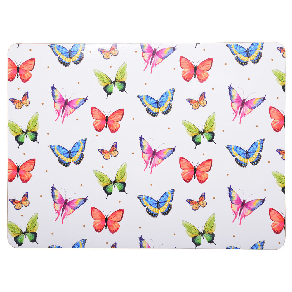 2x 4pc Gibson Gifts Kaleido Butterfly Placemat Tableware Set
