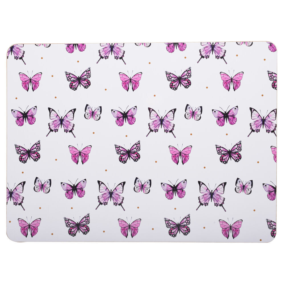 2x 4pc Gibson Gifts Kaleido Butterfly Placemat Tableware Set