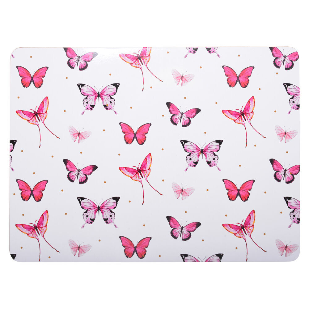 2x 4pc Gibson Gifts Kaleido Butterfly Placemat Tableware Set