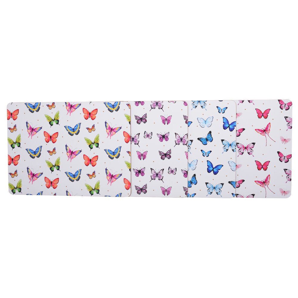 2x 4pc Gibson Gifts Kaleido Butterfly Placemat Tableware Set