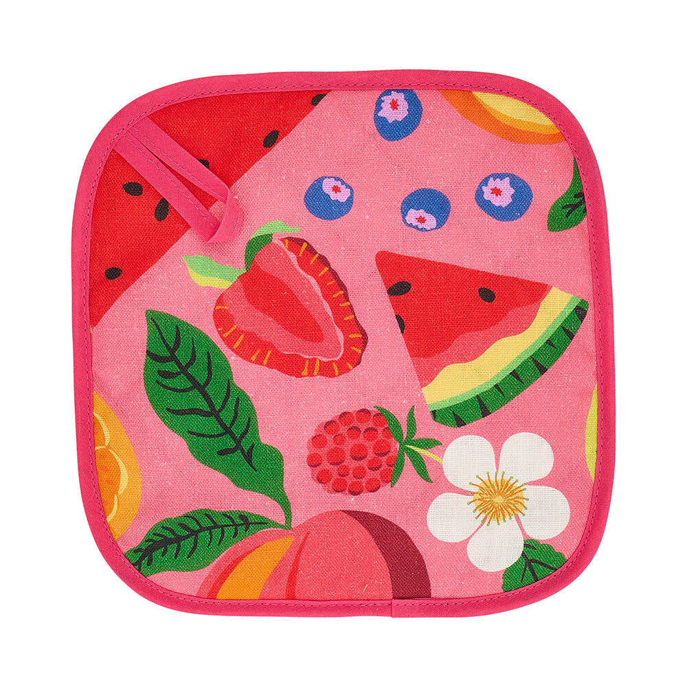 2PK Annabel Trends Linen Pot Holder 20cm Square - Tropicana