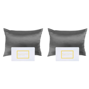 2PK Royal Comfort Pure Silk Pillowcase Single Pack Pillow Case - Charcoal