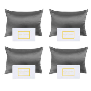 4PK Royal Comfort Pure Silk Pillowcase Single Pack Pillow Case - Charcoal